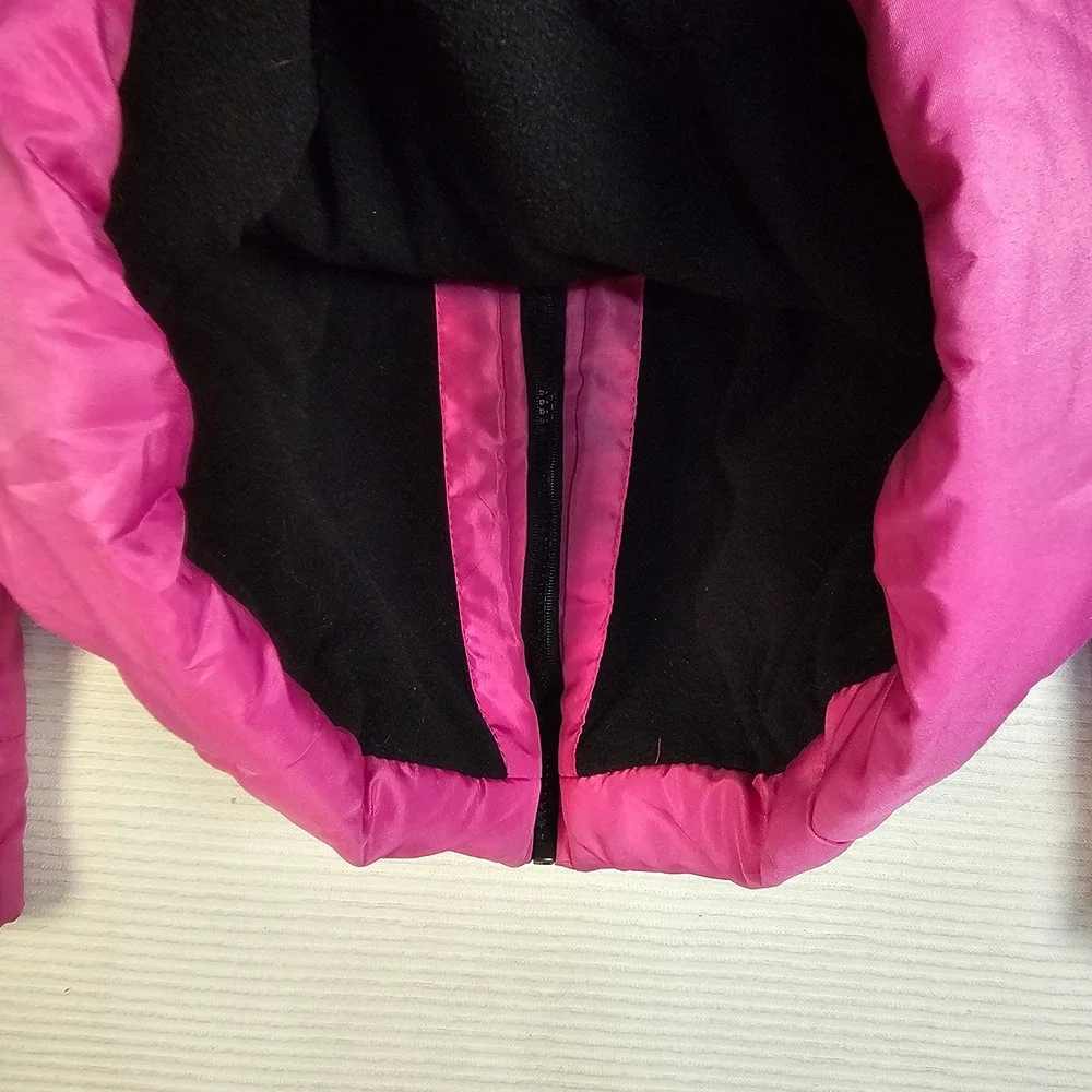 YMI Girls‎ Collection Pink Quilted Puffer Jacket Faux Fur Hood Size XL 16